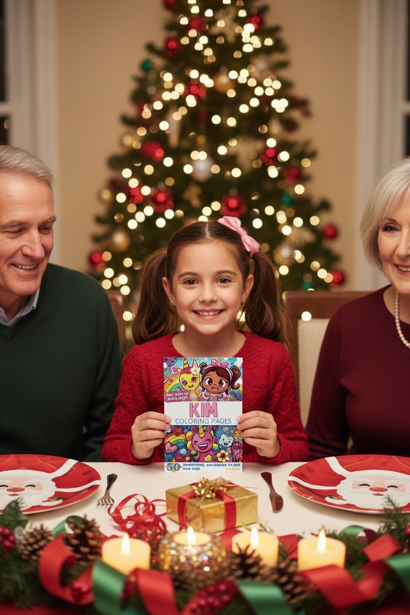 Kim Christmas coloring pages gift