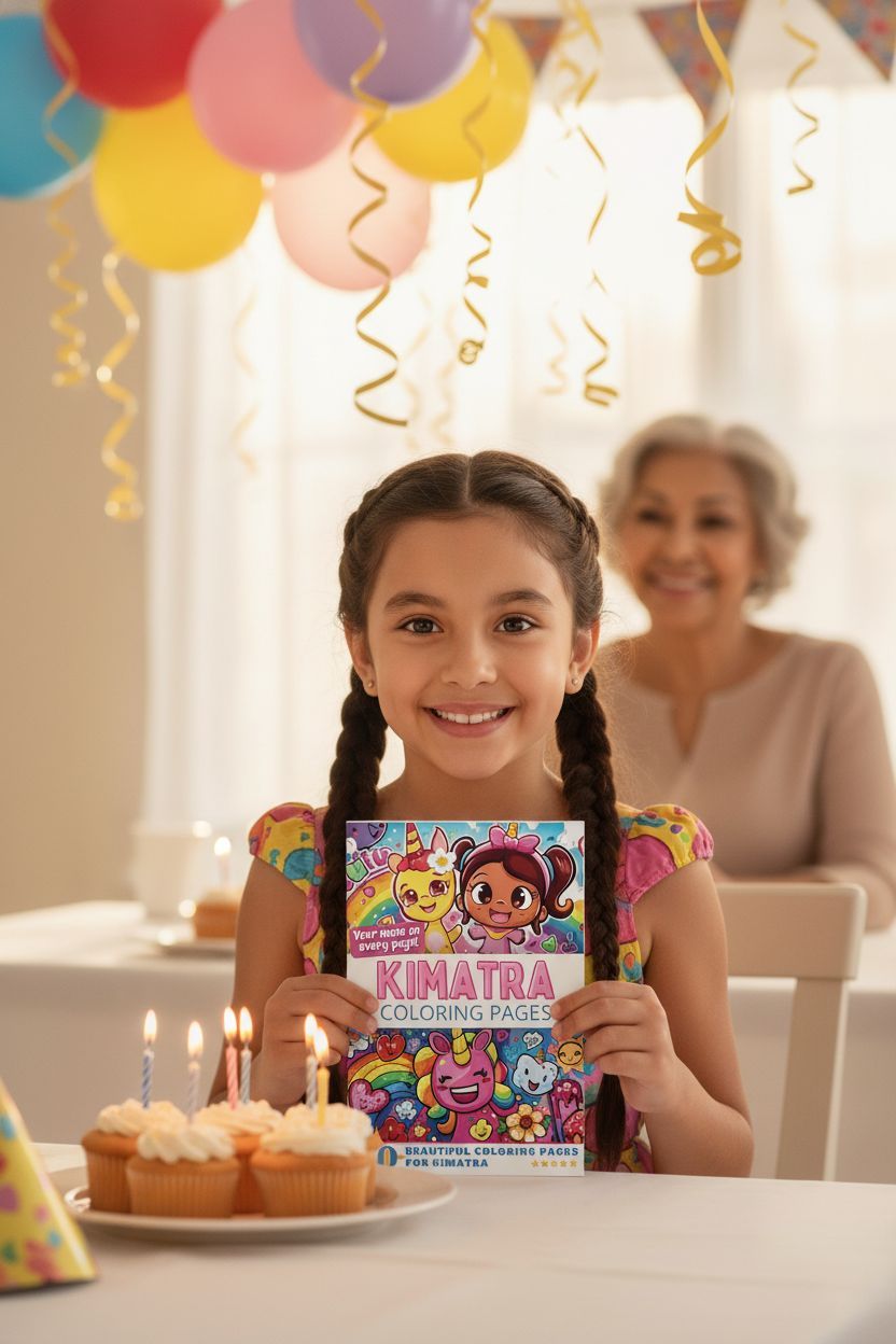 Kimatra coloring book in use