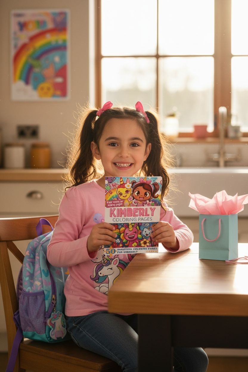 Kimberly coloring book in use