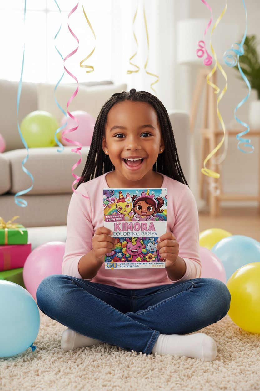 Kimora coloring book in use