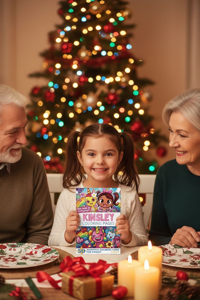 Kinsley Christmas coloring pages gift