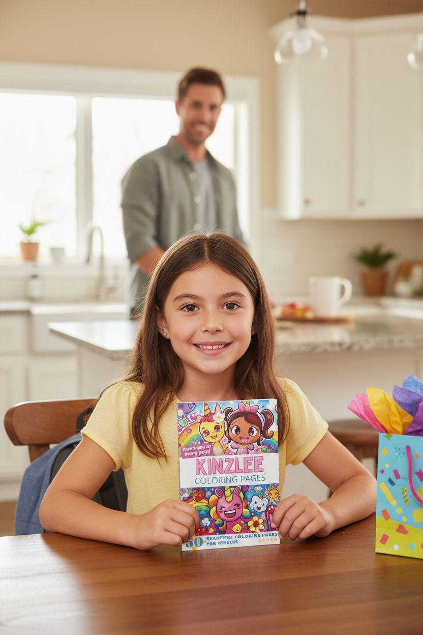Kinzlee coloring book in use