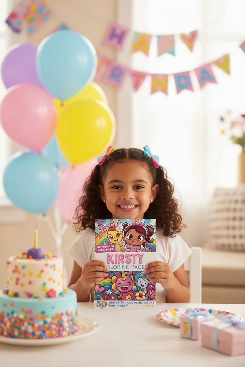 Kirsty coloring book in use