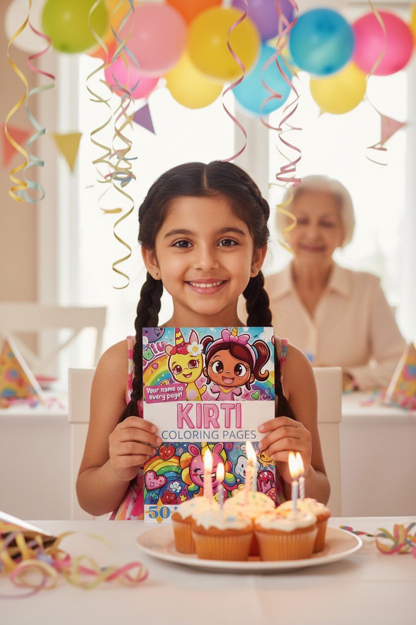 Kirti coloring book in use