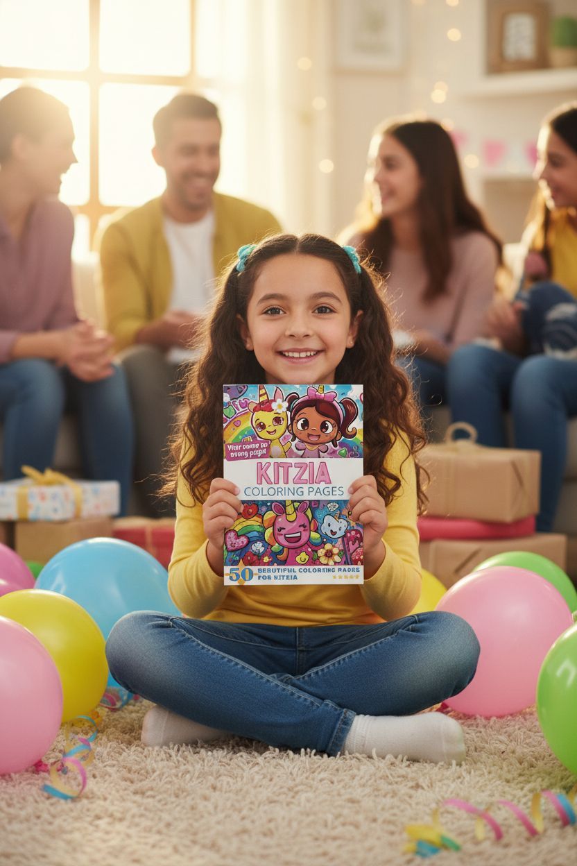 Kitzia coloring book in use