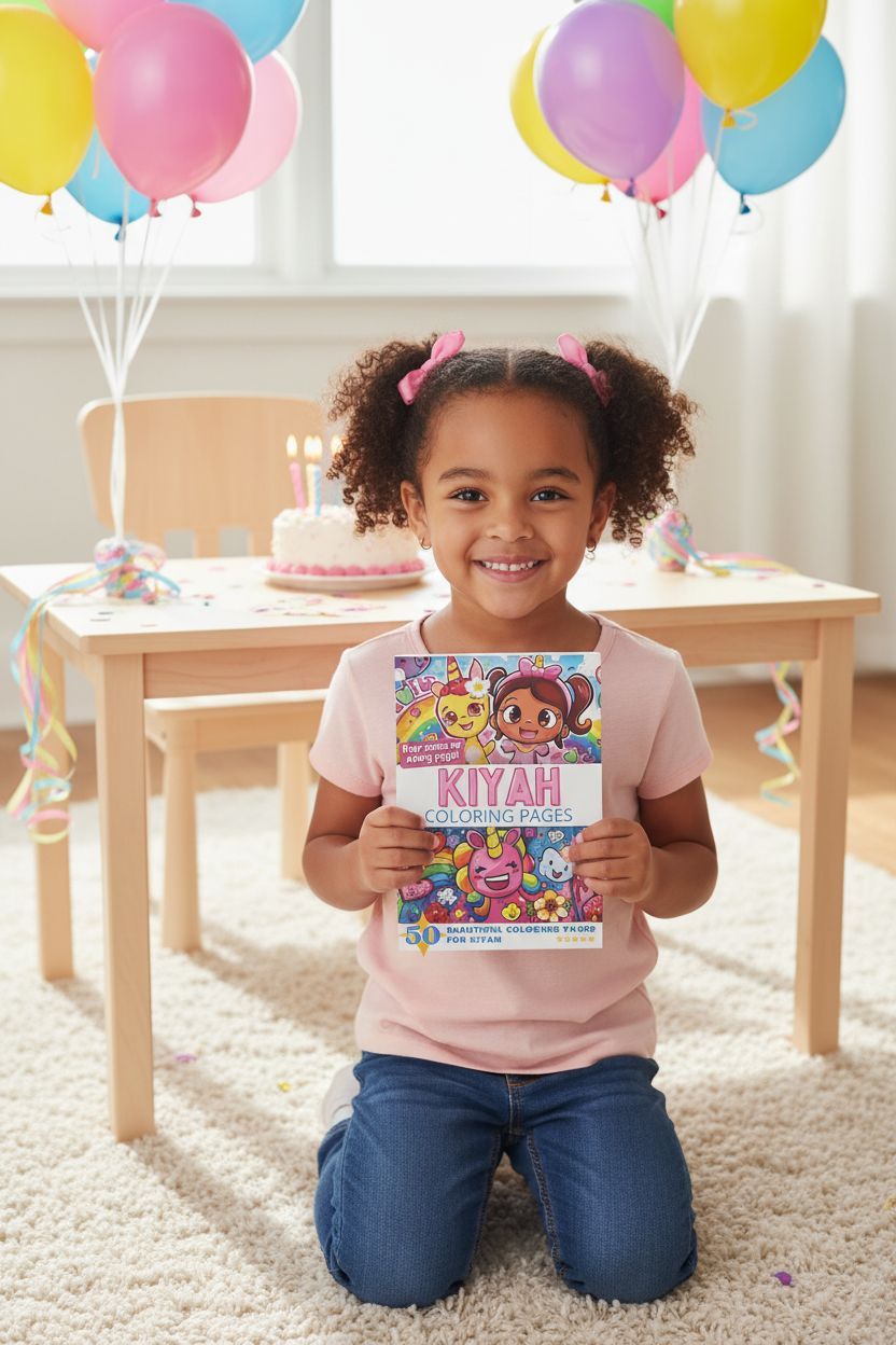 Kiyah coloring book in use