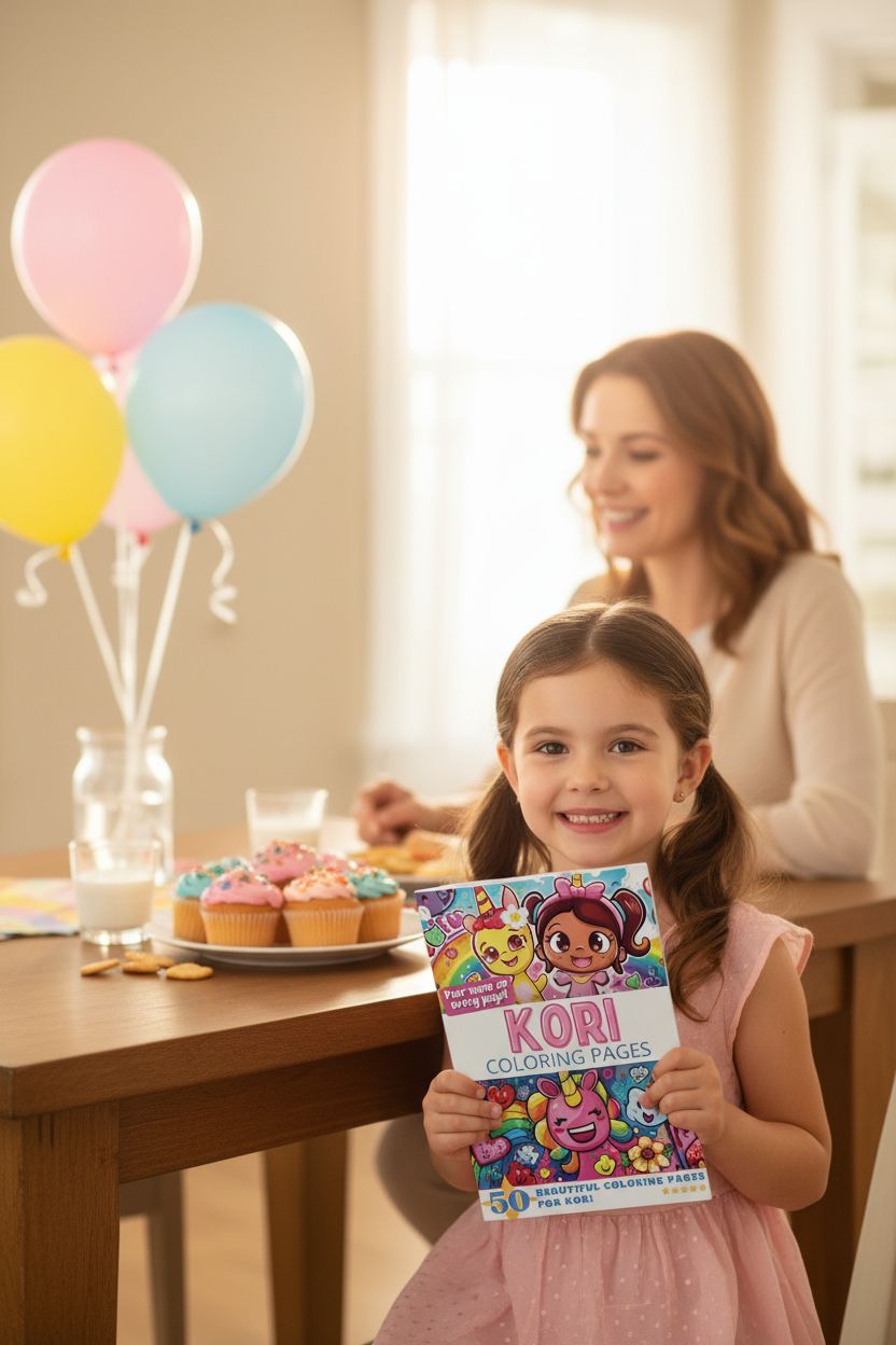 Kori coloring book in use