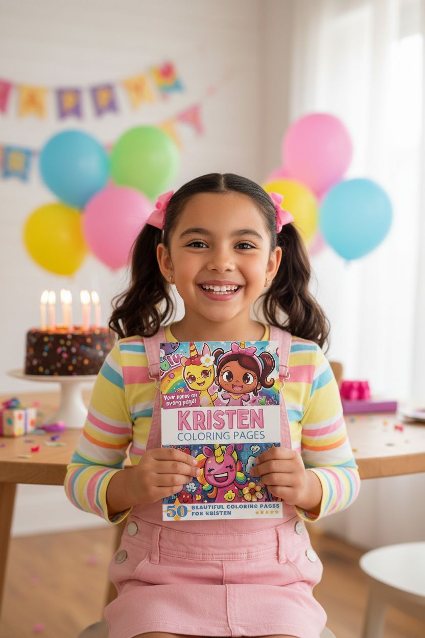 Kristen coloring book in use