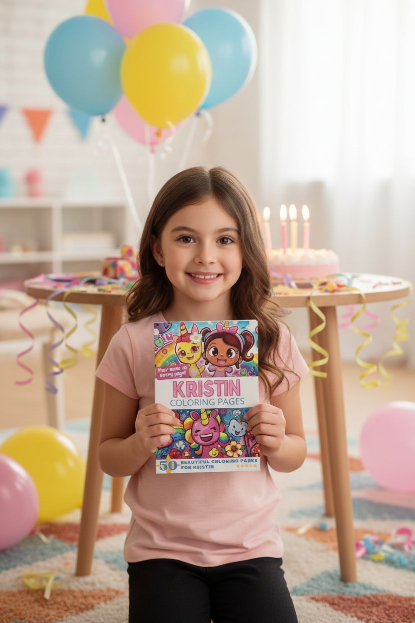 Kristin coloring book in use