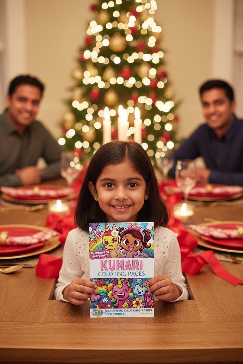 Kumari Christmas coloring pages gift