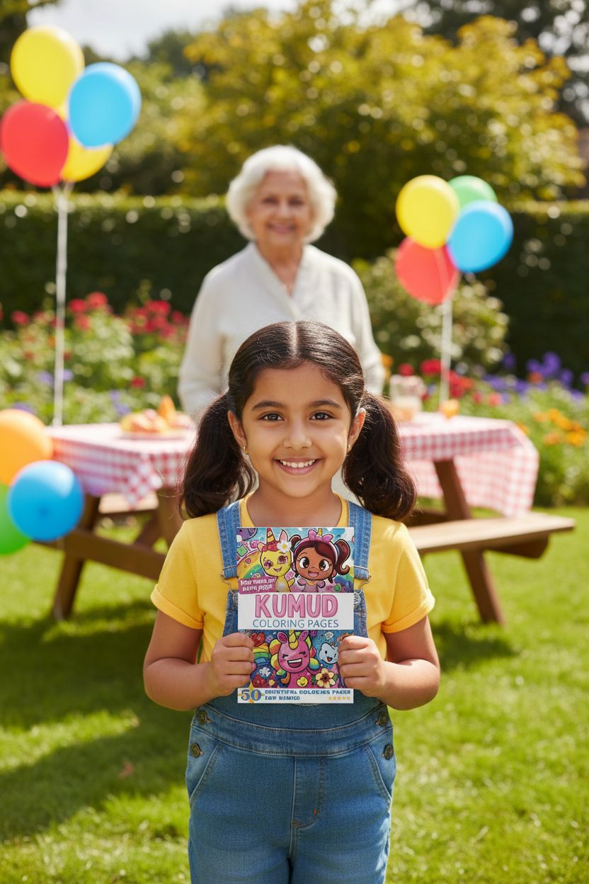 Kumud coloring book in use