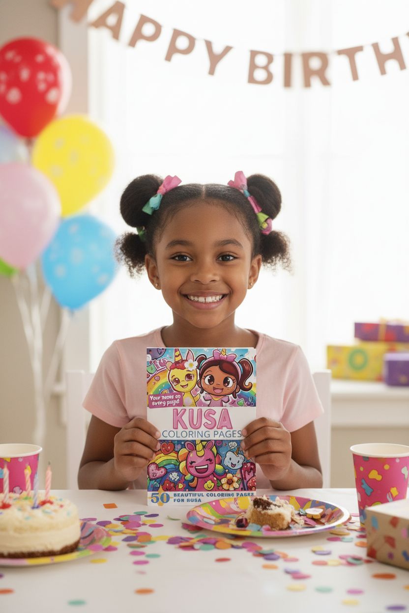 Kusa coloring book in use