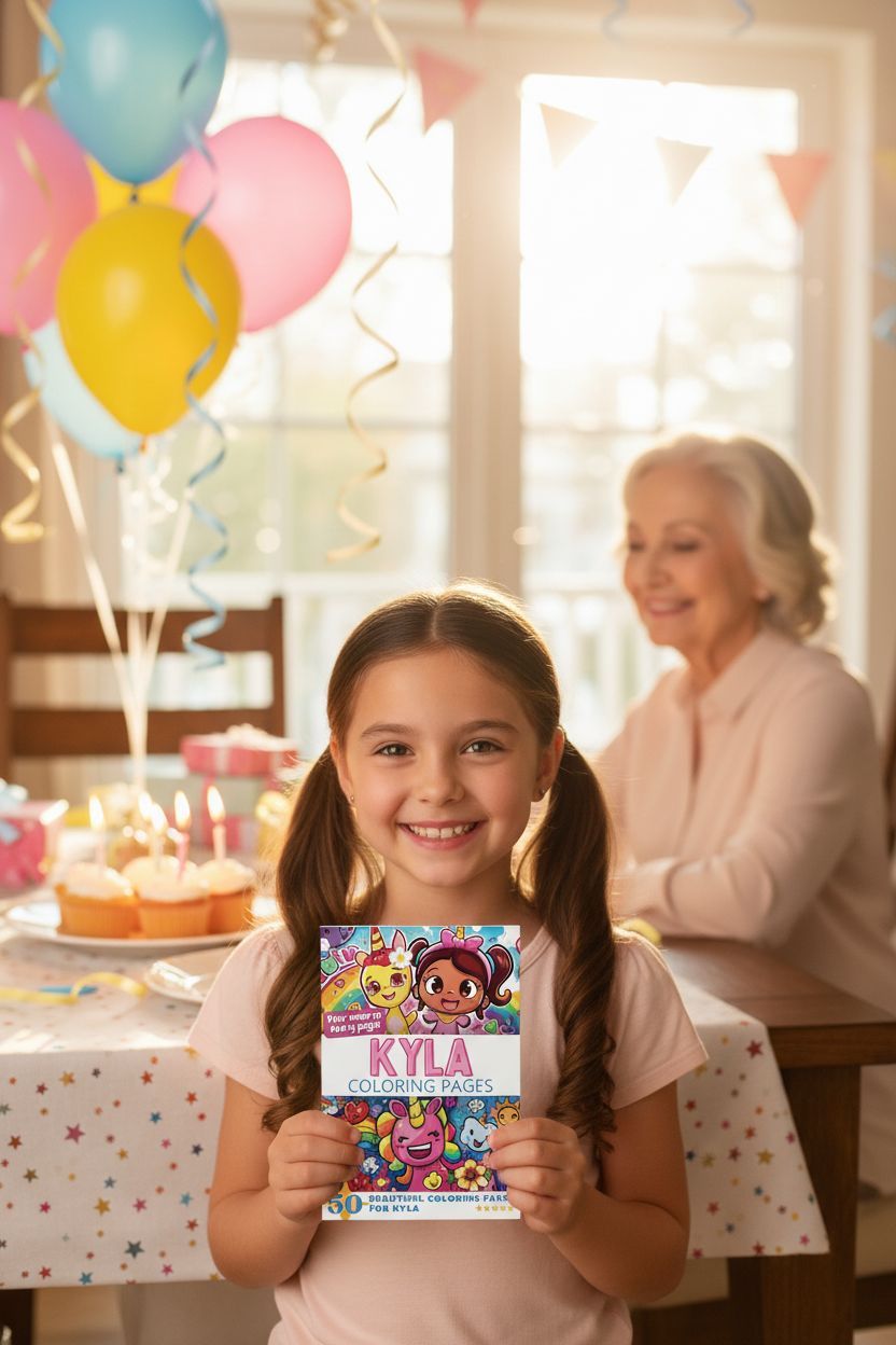 Kyla coloring book in use