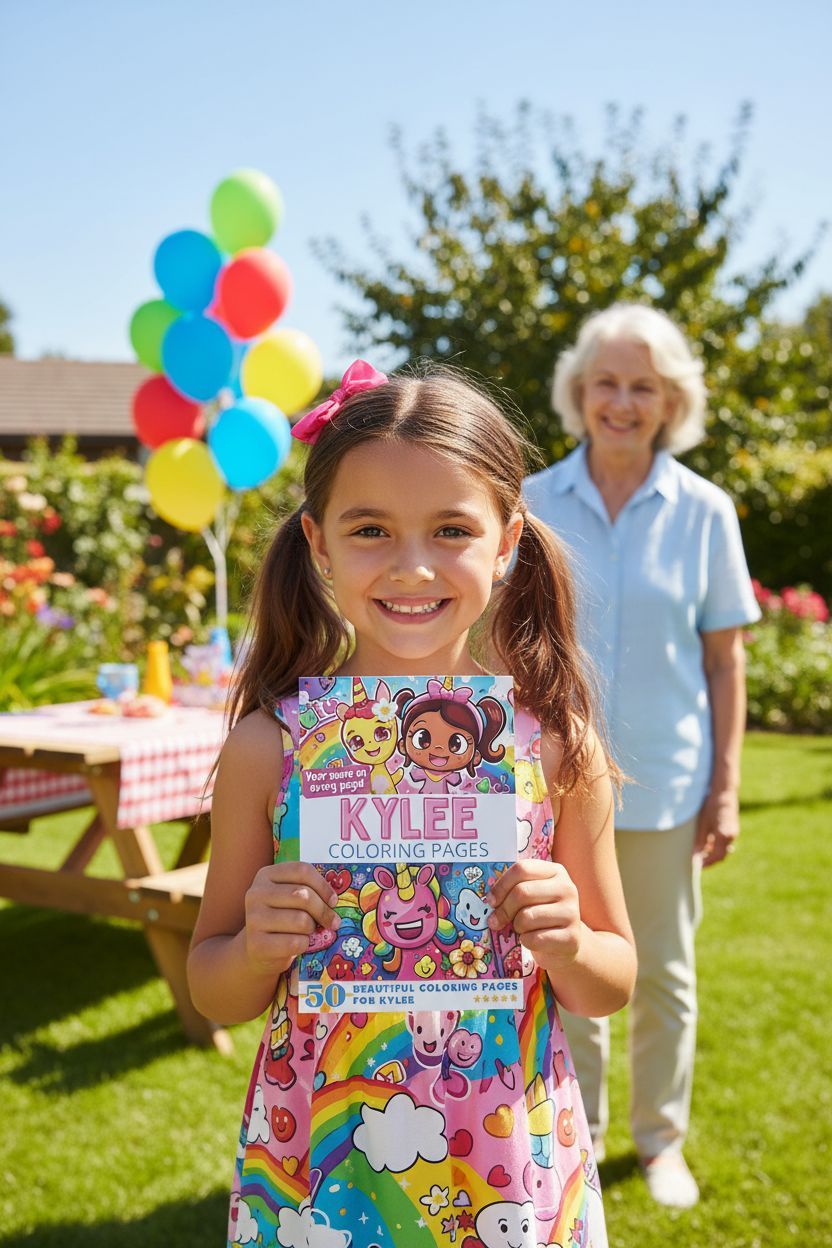 Kylee coloring book in use