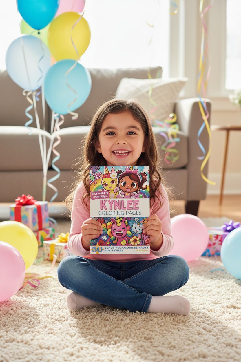 Kynlee coloring book in use