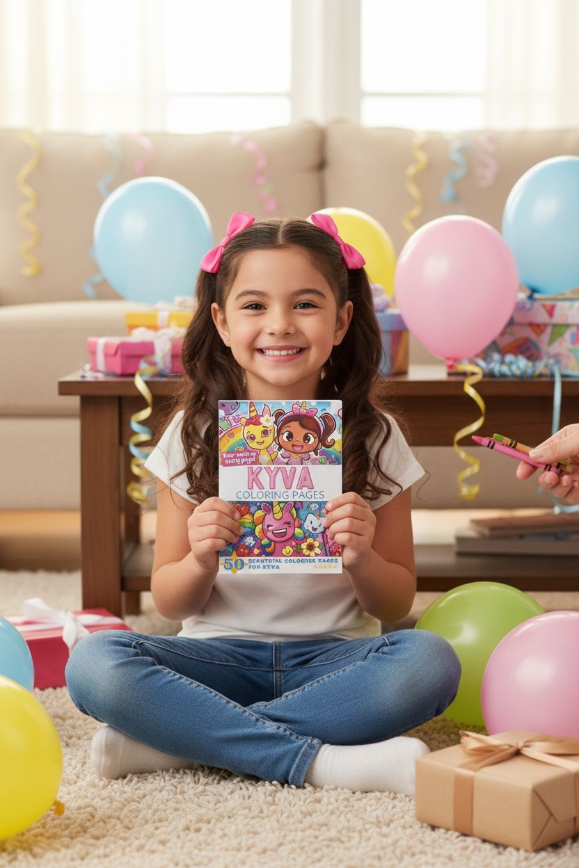 Kyva coloring book in use