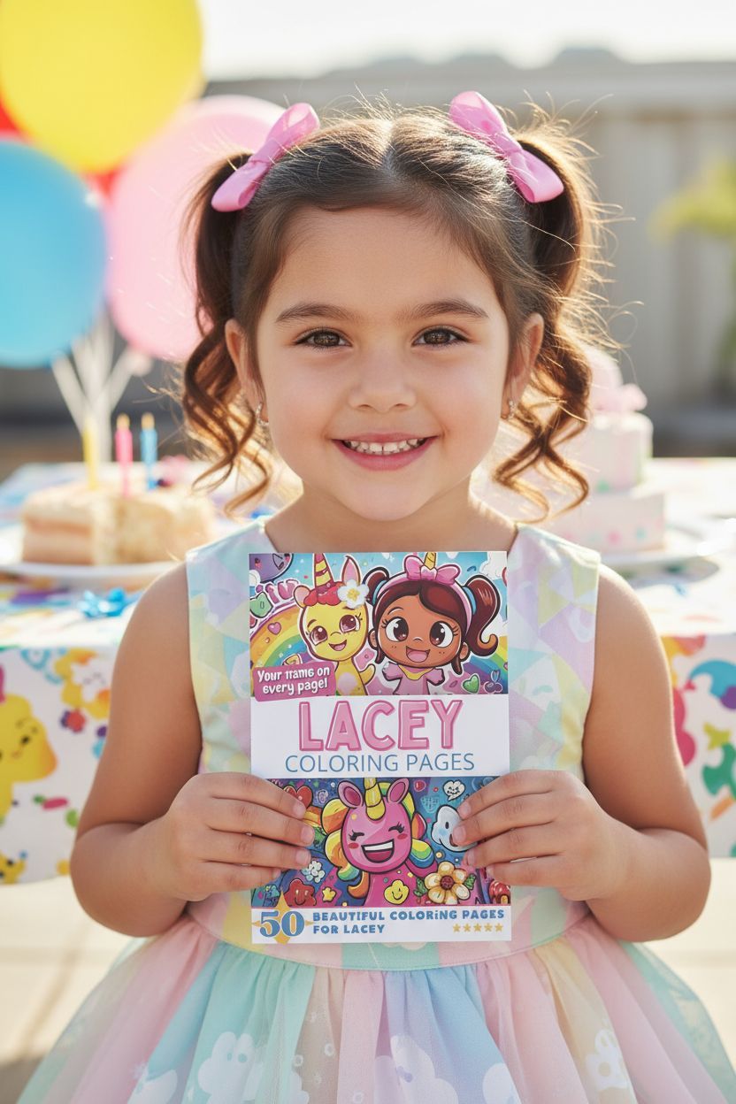Lacey coloring book in use