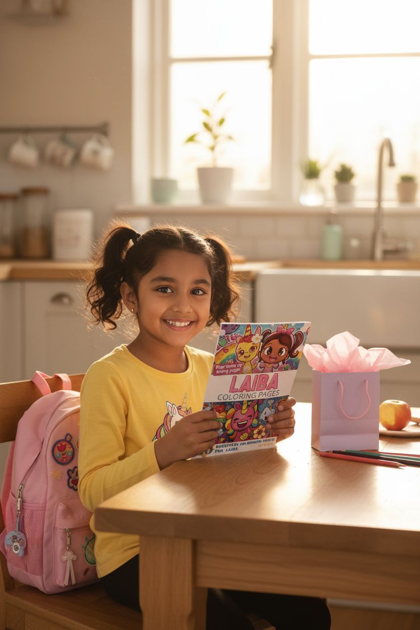 Laiba coloring book in use