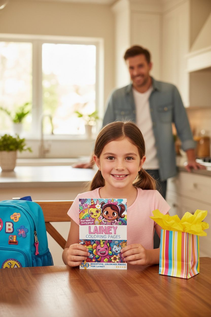 Lainey coloring book in use