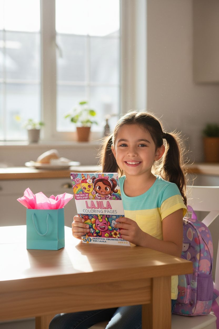 Lajila coloring book in use