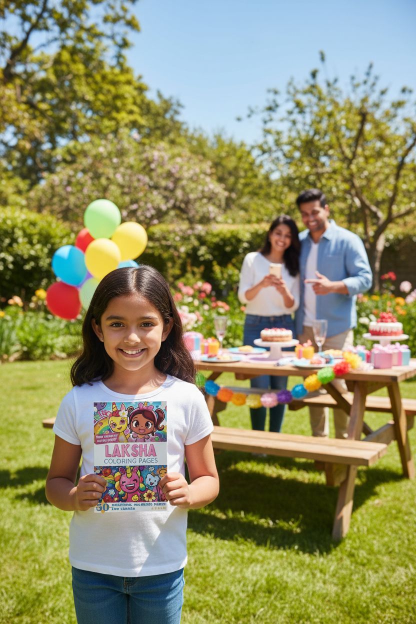 Laksha coloring book in use