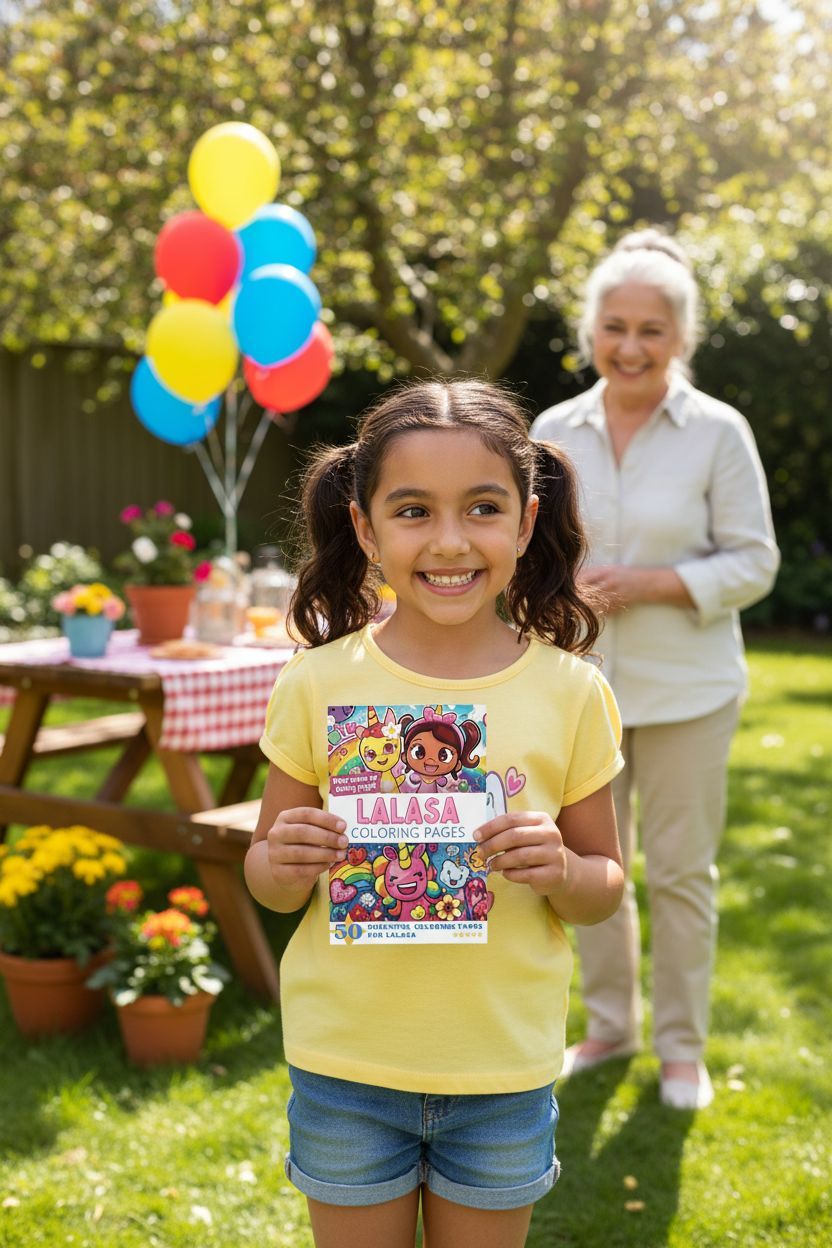 Lalasa coloring book in use