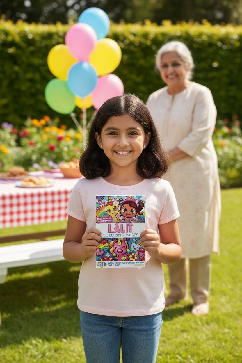 Lalit coloring book in use