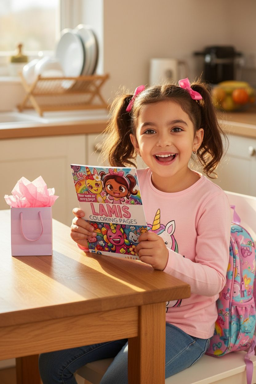 Lamis coloring book in use