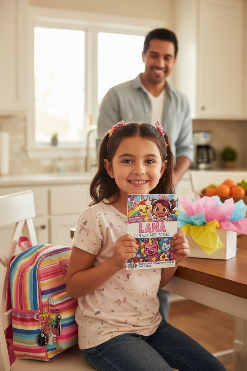 Lana coloring book in use