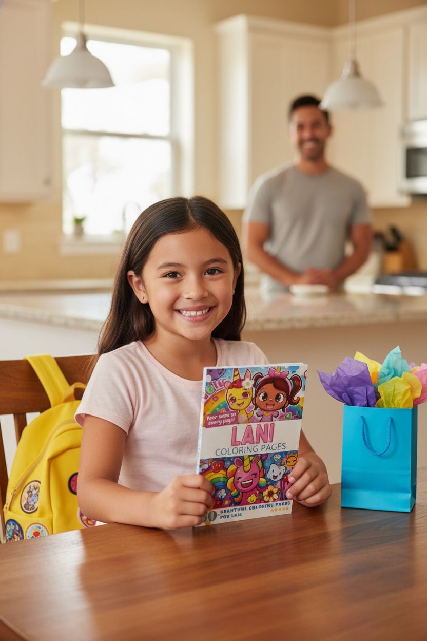 Lani coloring book in use