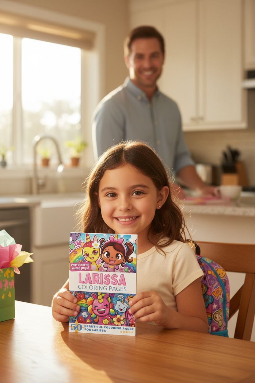 Larissa coloring book in use