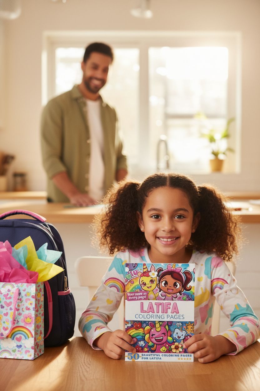 Latifa coloring book in use