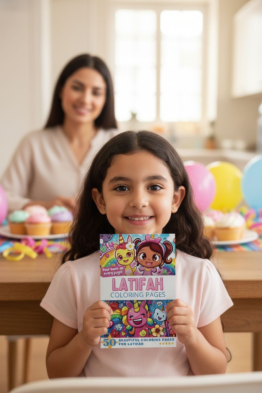 Latifah coloring book in use