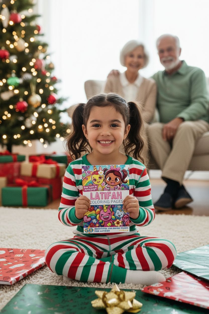 Latifah Christmas coloring pages gift