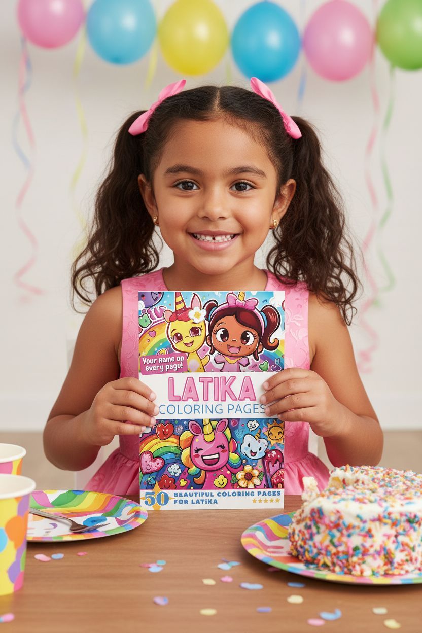 Latika coloring book in use