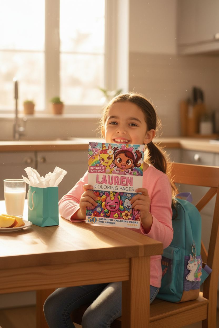 Lauren coloring book in use