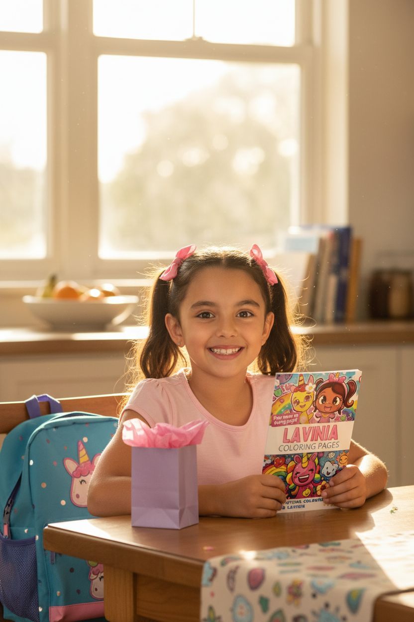 Lavinia coloring book in use