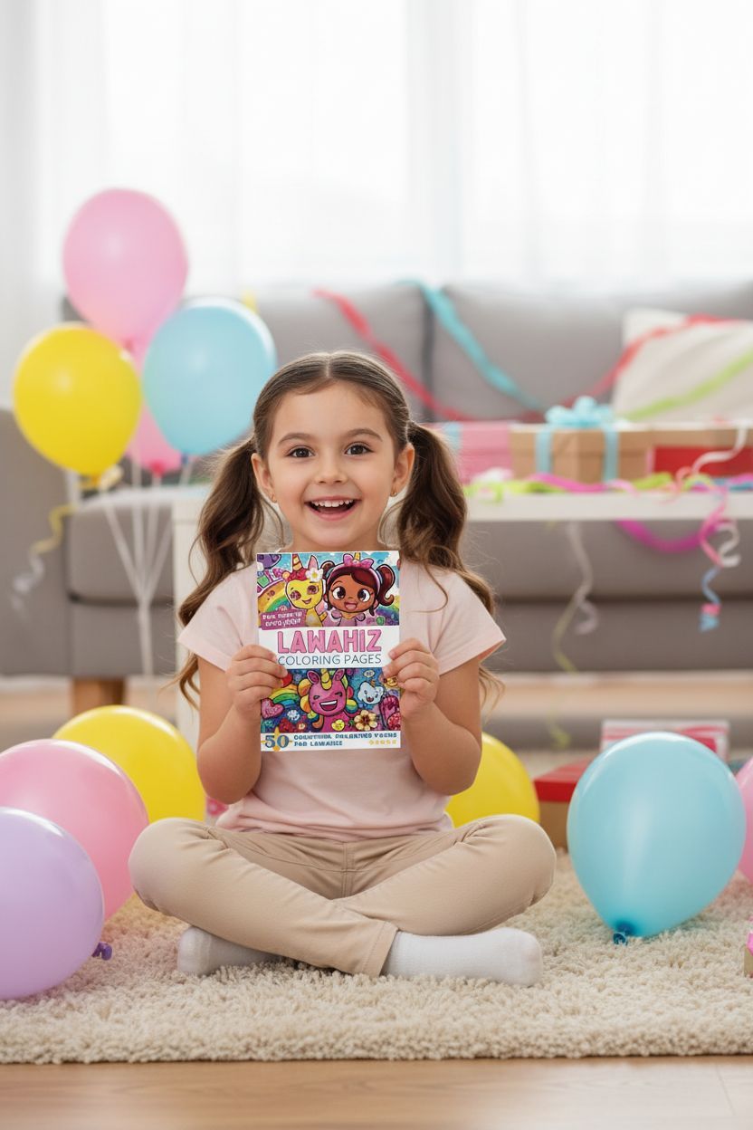 Lawahiz coloring book in use