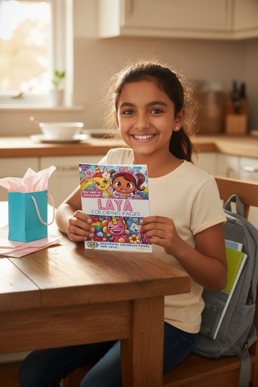 Laya coloring book in use