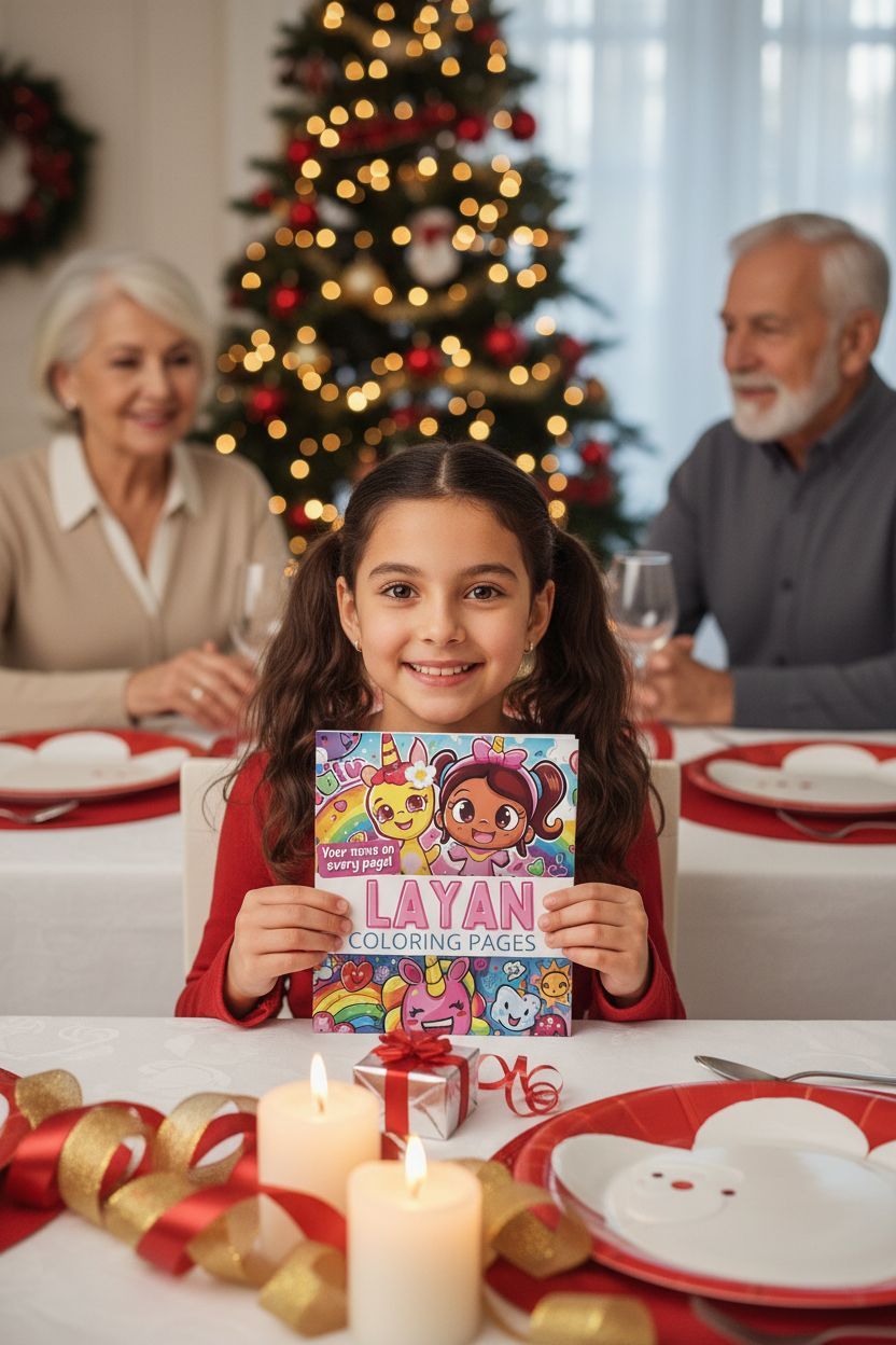 Layan Christmas coloring pages gift