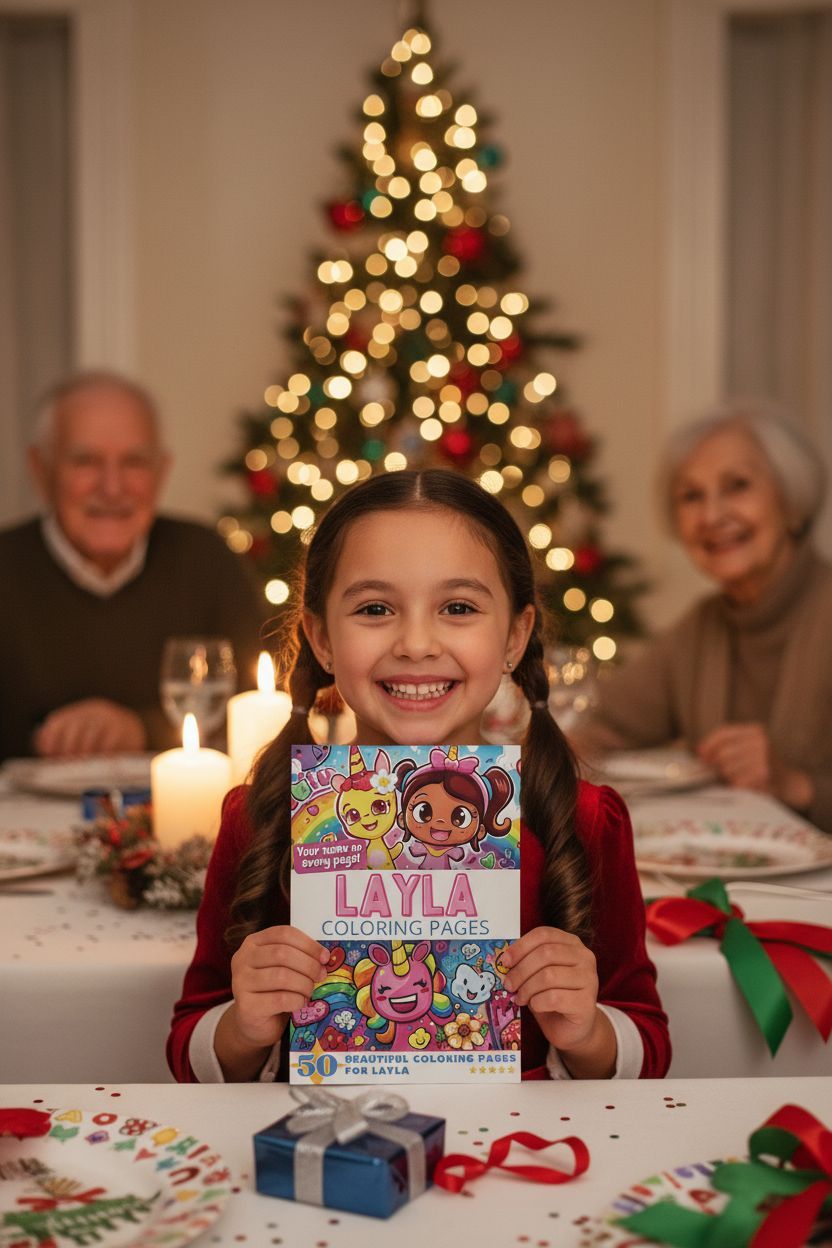 Layla Christmas coloring pages gift