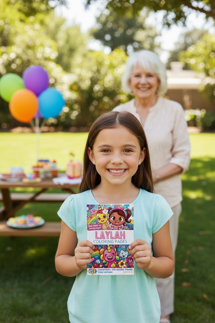 Laylah coloring book in use