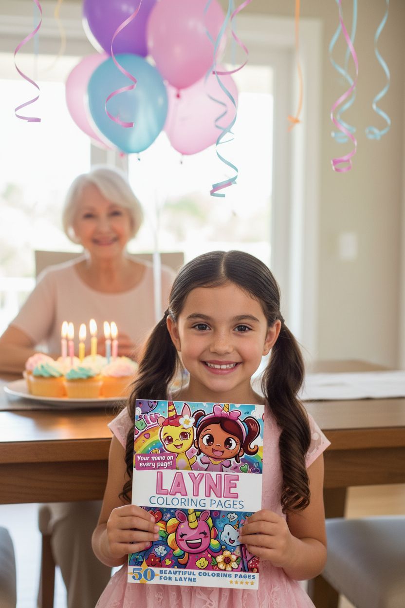 Layne coloring book in use