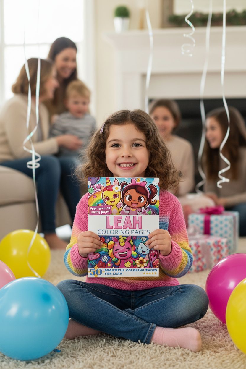 Leah coloring book in use