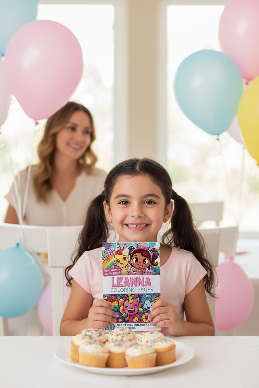 Leanna coloring book in use