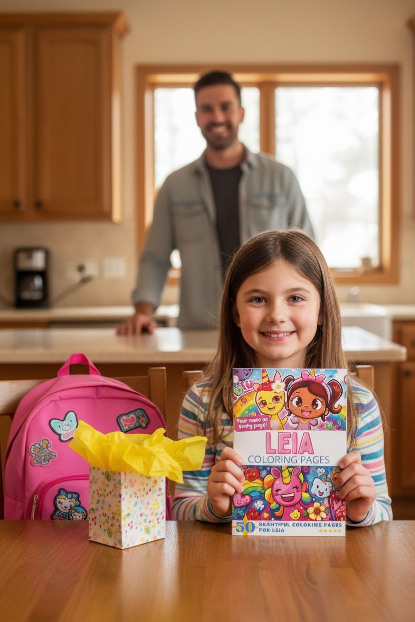 Leia coloring book in use