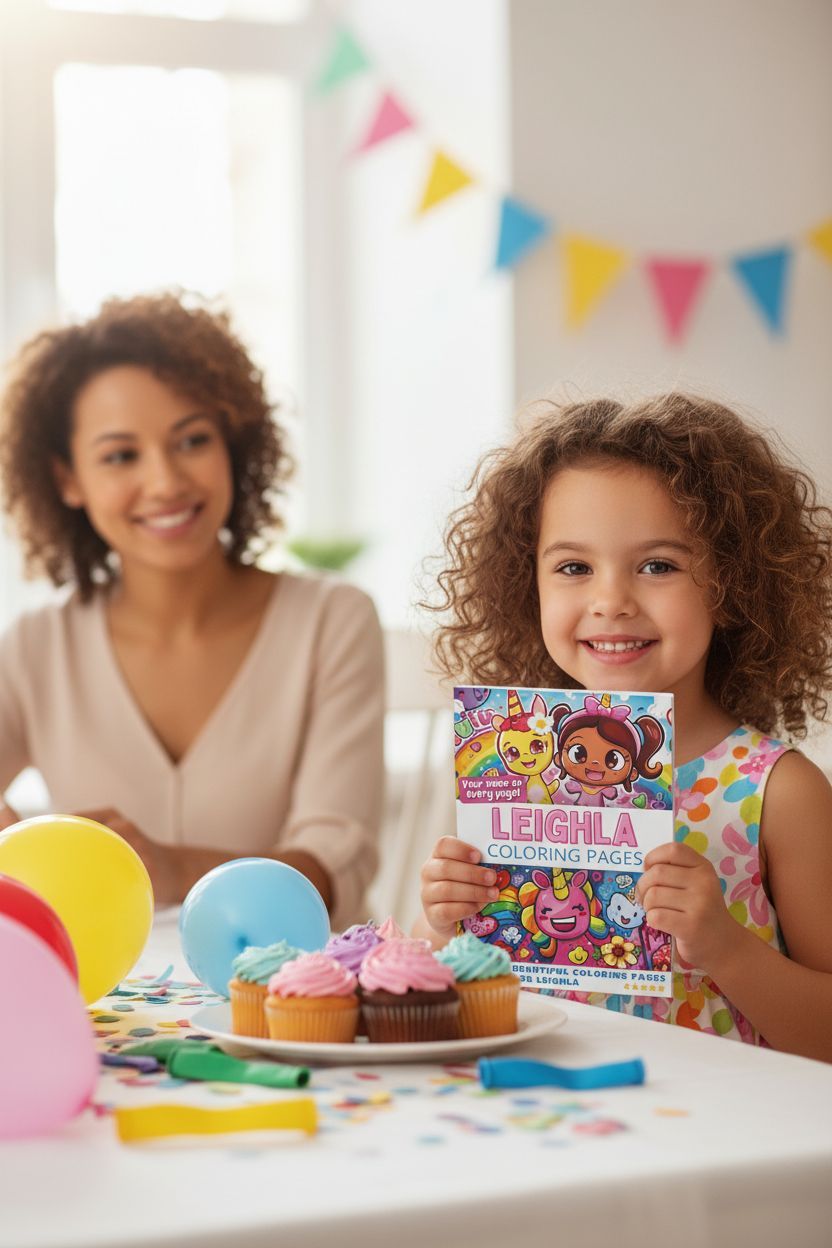 Leighla coloring book in use