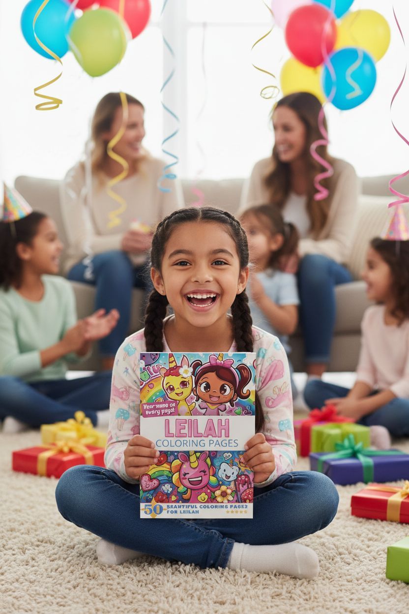 Leilah coloring book in use