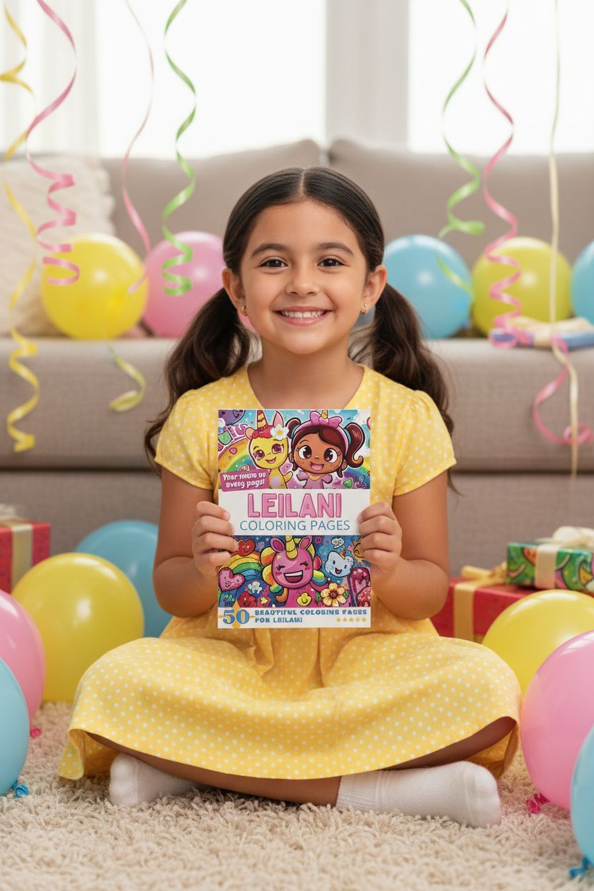 Leilani coloring book in use