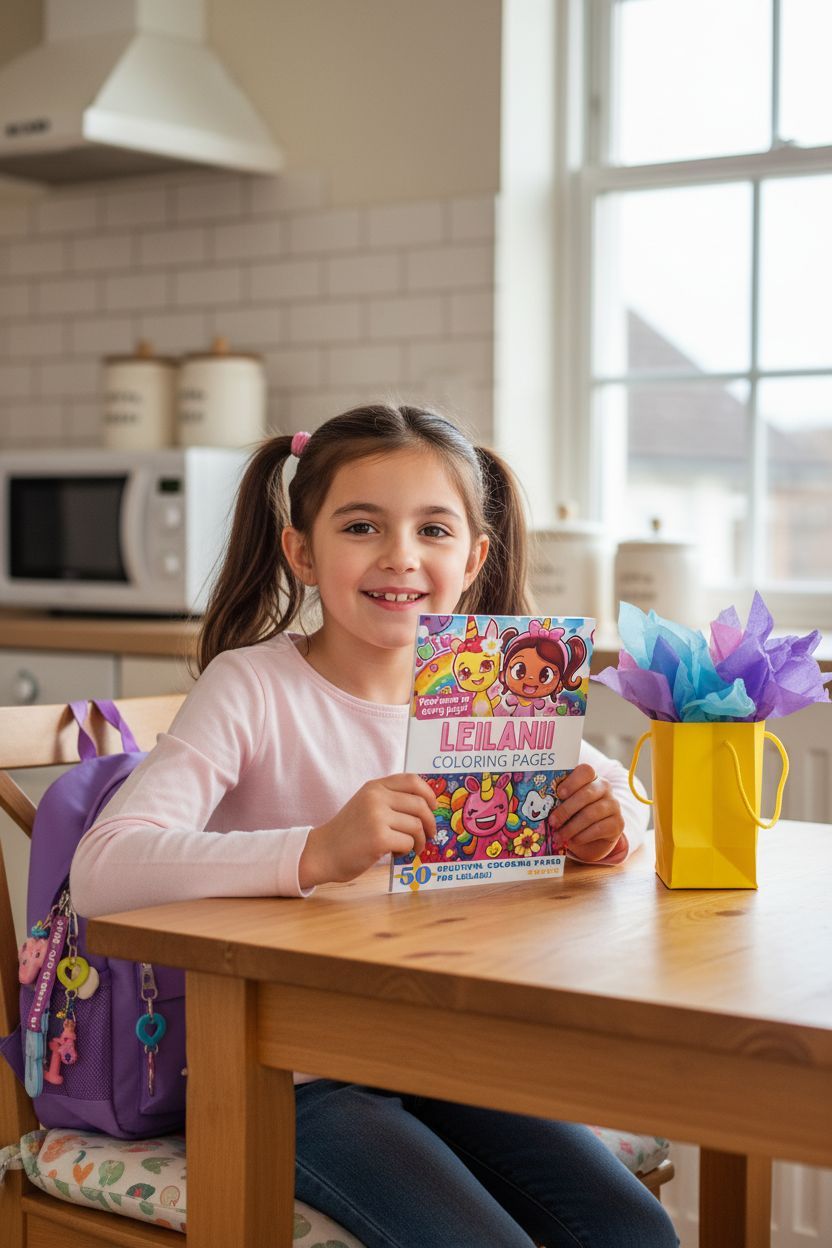 Leilanii coloring book in use